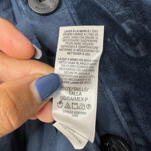 2/$30 Juicy Couture Notched Lapel Velour Blazer Button-Down Navy #A0486 TRB3 - Picture 7 of 8